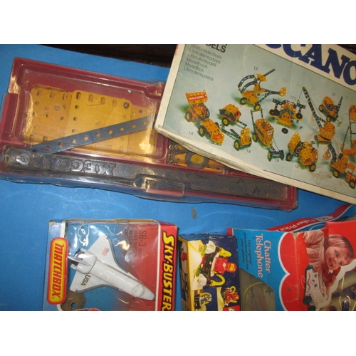 237 - A quantity of antique and later childhood toys, to include a Deans Mickey Mouse book, die-cast vehic... 