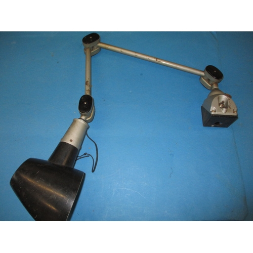 238 - A vintage Design Centre, industrial, adjustable angle work lamp, in used condition with one plastic ... 