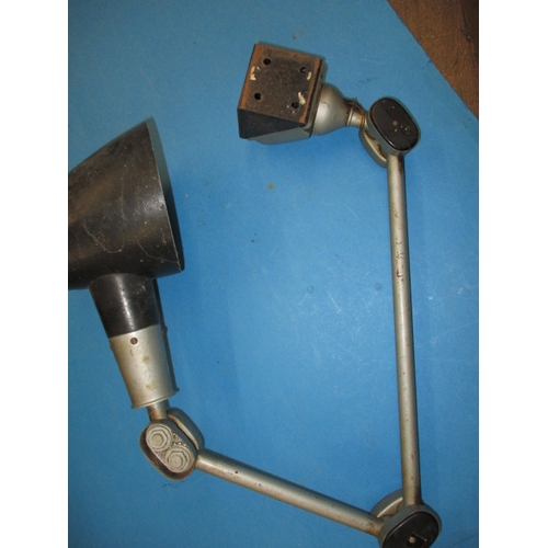 238 - A vintage Design Centre, industrial, adjustable angle work lamp, in used condition with one plastic ... 