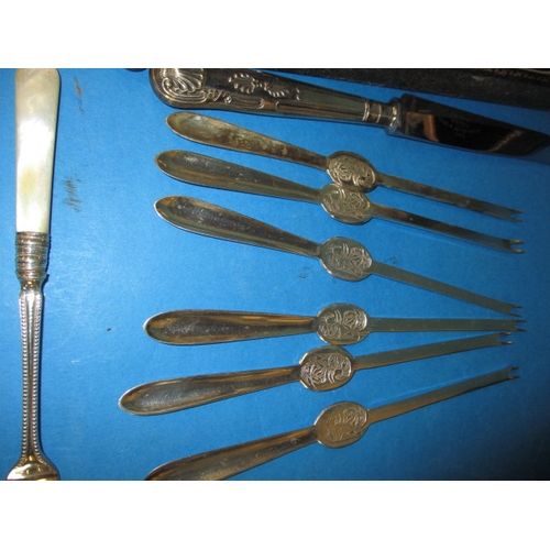 244 - A parcel of vintage cutlery, spoons, forks etc, to include some boxed sets, all in used condition