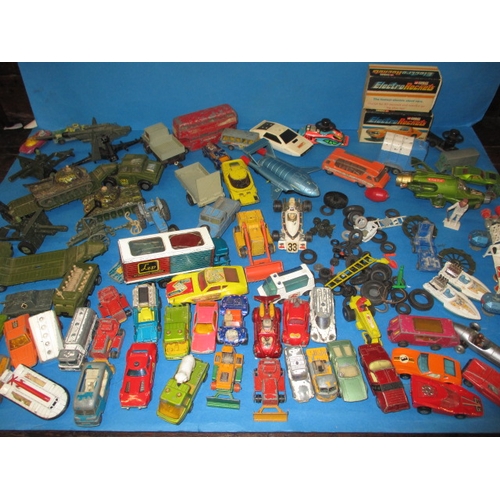 247 - A large quantity of vintage die-cast model vehicles, to include military and TV related items, all i... 