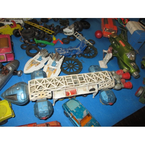 247 - A large quantity of vintage die-cast model vehicles, to include military and TV related items, all i... 