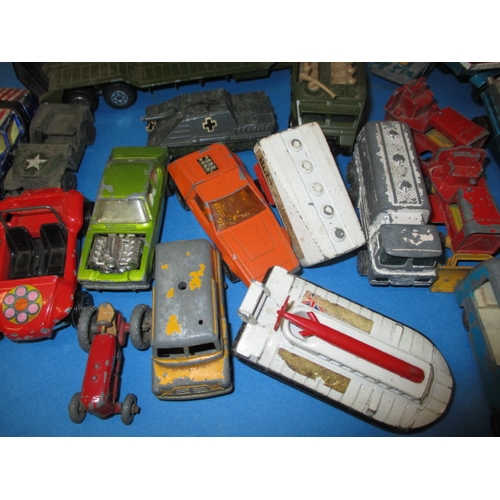 247 - A large quantity of vintage die-cast model vehicles, to include military and TV related items, all i... 