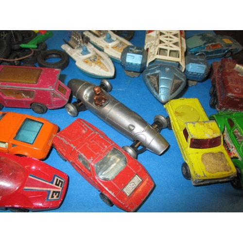 247 - A large quantity of vintage die-cast model vehicles, to include military and TV related items, all i... 