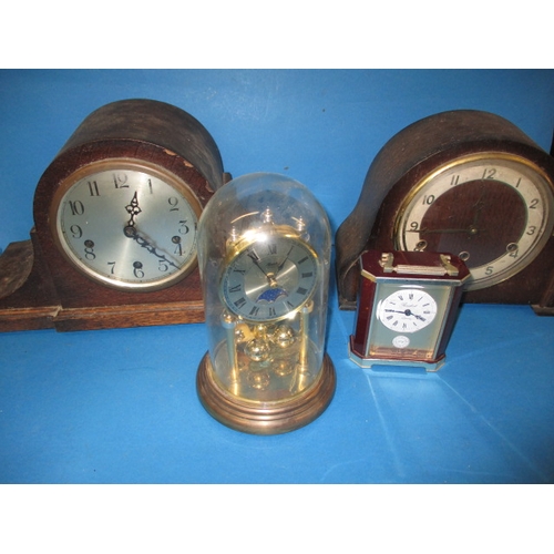 73 - 4 Vintage clocks, all in used condition and not tested as to function