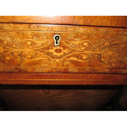 346 - A 19th century walnut ladies Bonheur du jour, a work/writing cabinet, having decorative inlay, in go... 