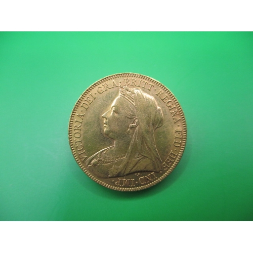 A Victorian gold sovereign dated 1900, a circulated coin with good definition of features
