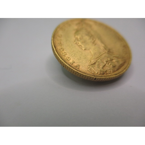 187 - A Victorian gold sovereign dated 1891, a circulated coin with good definition of features