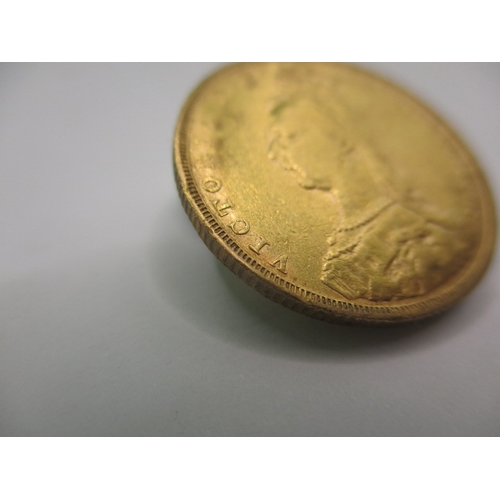 188 - A Victorian gold sovereign dated 1891, a circulated coin with good definition of features