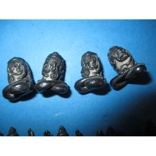 283 - A parcel of Asian cast metal figures, various sizes but approx.  26mm high, various metals, all in g... 