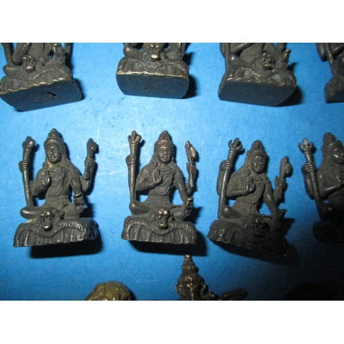 283 - A parcel of Asian cast metal figures, various sizes but approx.  26mm high, various metals, all in g... 