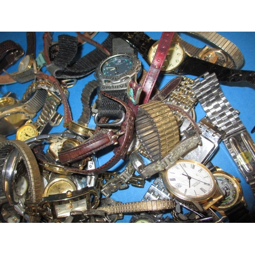 121 - A parcel of vintage wrist watches, various types, all in used condition and not tested as to functio... 