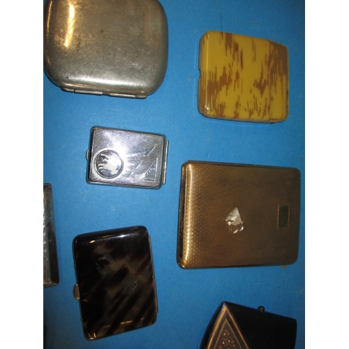 165 - A parcel of vintage cigarette cases, to include silver examples and one by Calibri, all in used cond... 