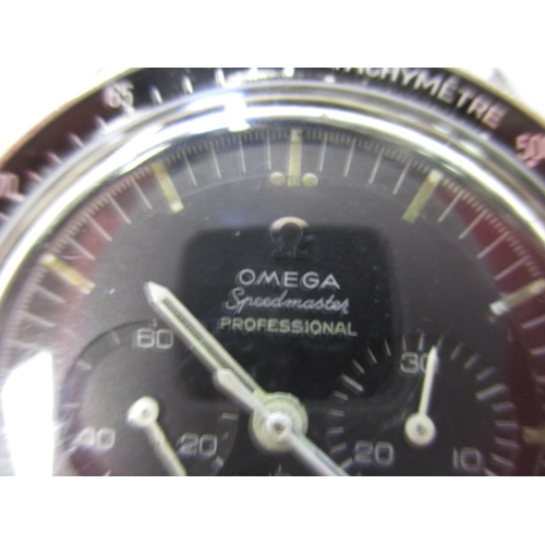 113 - A 1967 Omega Speedmaster professional watch, runs when wound but not tested as to full function, in ... 