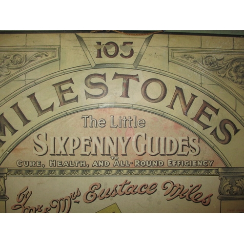 367 - A vintage Milestones sixpenny guides advertising poster on card, approx. size 63x50cm, in good condi... 