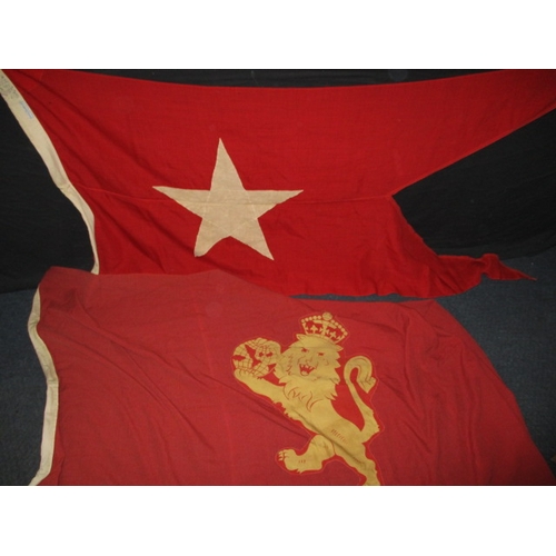 352 - A genuine 1930s Cunard White star line Burgee flag, with American makers label, and one other, in go...