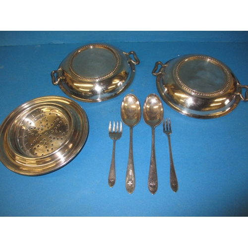 298 - A quantity of genuine Cunard White Star Line metal table-wares, to include a butter cooler, all in u... 