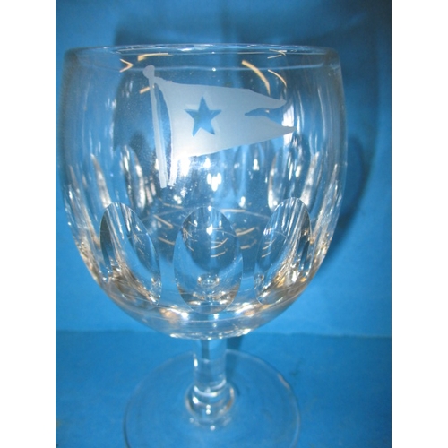 300 - Two genuine 1920s/30s White Star line wine glasses, the larger one having 2 small chips to foot rim