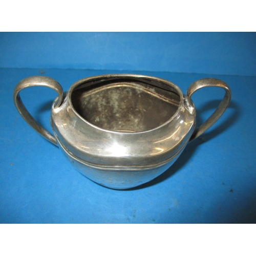 149 - A sterling silver sugar bowl, approx. weight 145.5g, in used condition with some dents