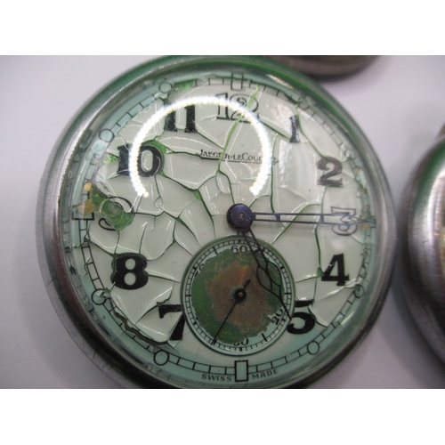 126 - Three WWII military GSTP pocket watches, 2 by Jager-LeCoultre, both run when wound and a Cortebert E... 