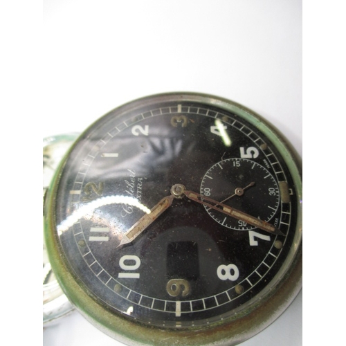 126 - Three WWII military GSTP pocket watches, 2 by Jager-LeCoultre, both run when wound and a Cortebert E... 