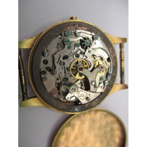 119 - A vintage 18ct gold cased Waltham wrist watch, runs when wound and another gold cased example in nee... 