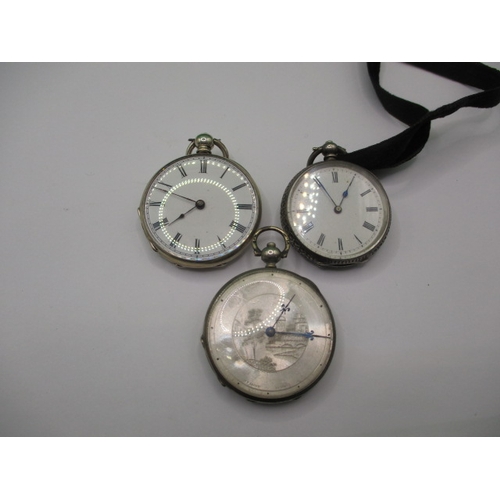 115 - Three vintage cylinder movement pocket watches, one marked for 935 silver, none tested as to functio... 