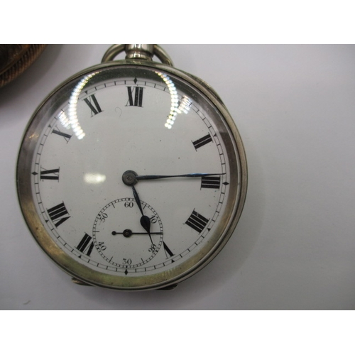 116 - Three vintage pocket watches, 2 with silver cases, all run when wound, all with use-related marks