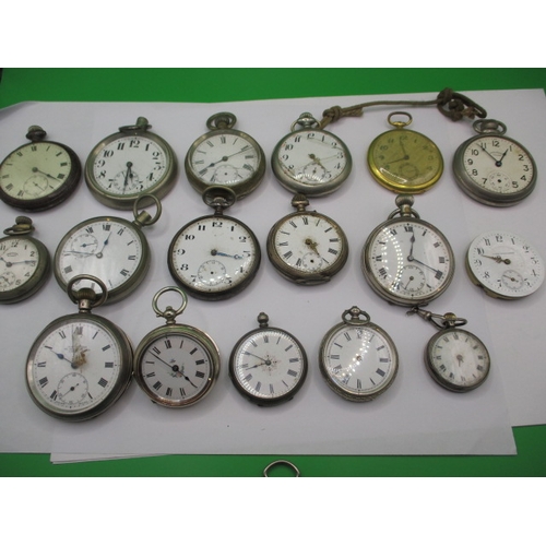 117 - A parcel of vintage pocket watches, several with silver cases, all in need of repair