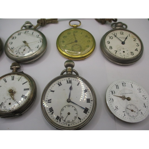 117 - A parcel of vintage pocket watches, several with silver cases, all in need of repair