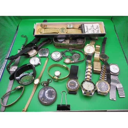 120 - A quantity of vintage wrist and pocket watches, all in used condition and not tested as to function