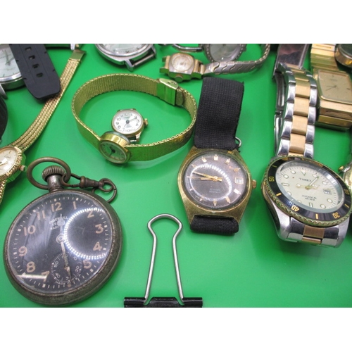 120 - A quantity of vintage wrist and pocket watches, all in used condition and not tested as to function