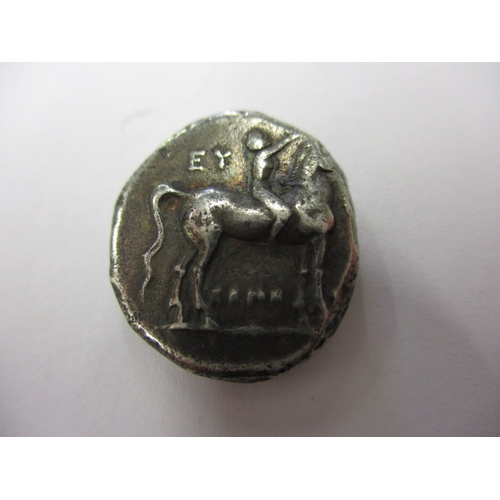 180 - An ancient Greek silver Didrachm coin, 350-280 BC Taras riding dolphin, approx. weight 6.46g approx.... 