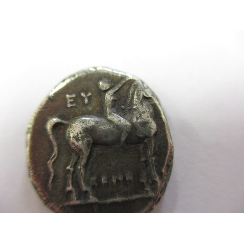 180 - An ancient Greek silver Didrachm coin, 350-280 BC Taras riding dolphin, approx. weight 6.46g approx.... 