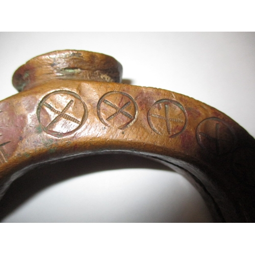 181 - An antique West African Manillas trading bangle coin, a large size version approx. weight 685g, havi... 