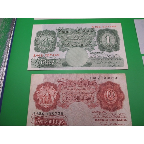 257 - A parcel of vintage bank notes, to include an L K O’brien  £5 in UNC with a tiny fold to top right c... 