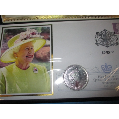 171 - 4 Queen Elizabeth II 90th birthday coins dated 2016, 3 being silver, all in uncirculated condition w... 