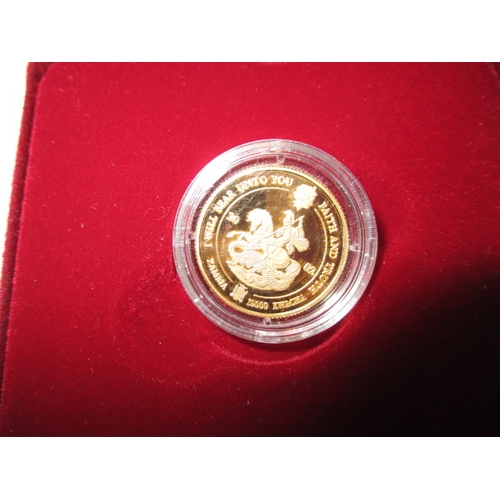 201 - A 2002 bank of Zambia 10,000 Kwacha 22ct gold coin, weight 6g, a proof coin with box and paperwork