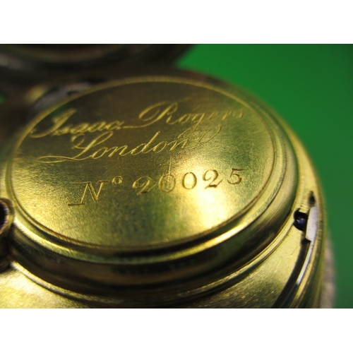 98 - An 18th century silver pair cased pocket watch, makers mark for Isaac Rogers, London, both  cases ha... 