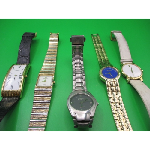 122 - 5 pre-owned designer watches, various makers, all used and not tested as to function