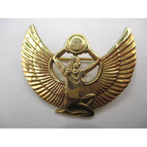 61 - A vintage Egyptian yellow gold brooch, approx. weight 7.6g in good pre-owned condition with working ... 