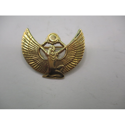 61 - A vintage Egyptian yellow gold brooch, approx. weight 7.6g in good pre-owned condition with working ... 