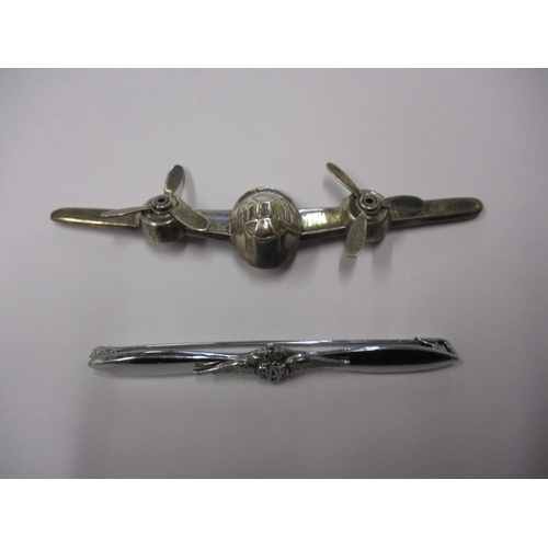 303 - Two RAF associated brooches, one marked 925, both in good useable pre-owned condition, approx. lengt... 