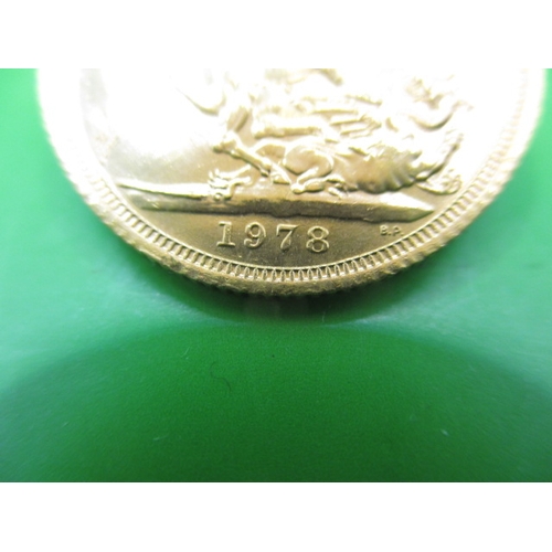 210 - A Queen Elizabeth II gold sovereign dated 1978, a very fine grade coin with light use related marks