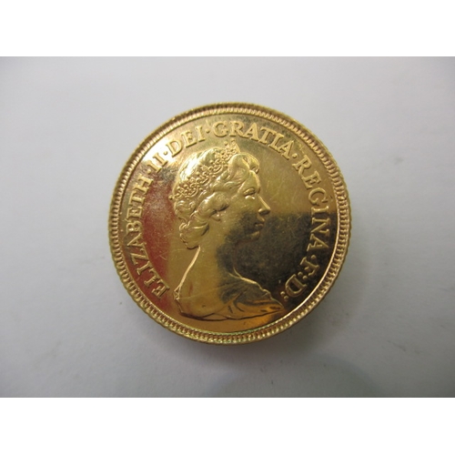 217 - A Queen Elizabeth II gold half sovereign dated 1982, a very fine grade coin with light use related m... 