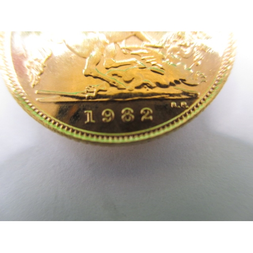 217 - A Queen Elizabeth II gold half sovereign dated 1982, a very fine grade coin with light use related m... 