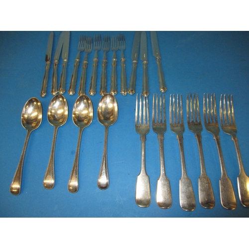 152 - A parcel of Victorian and later sterling silver flatware and cutlery, approx. gross parcel weight 10... 