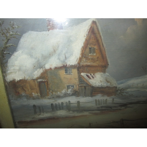 356 - Two late 19th early 20th landscape paintings, in period gilt frames, one signed C.M., approx. frame ... 