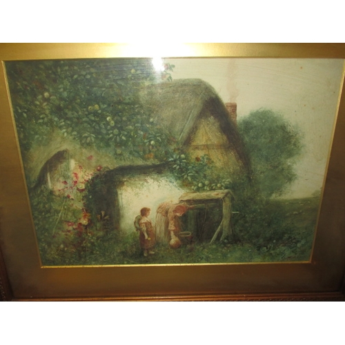 360 - Two early 20th century watercolour paintings, both signed Ed Hines?, approx. image sizes 38x26cm in ... 