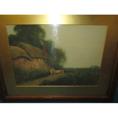 360 - Two early 20th century watercolour paintings, both signed Ed Hines?, approx. image sizes 38x26cm in ... 